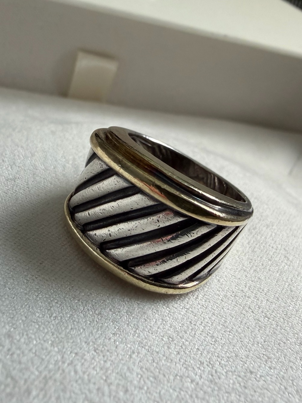 David Yurman Sterling Silver and 14k Two Tone Cigar Band